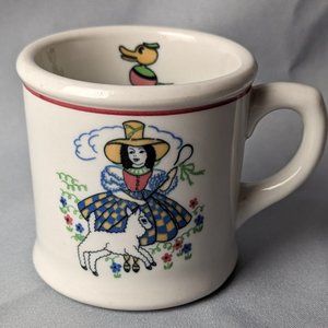 Vintage Shenango Restaurant China Little Bo Peep Nursery Rhyme Mug Sheep Duck